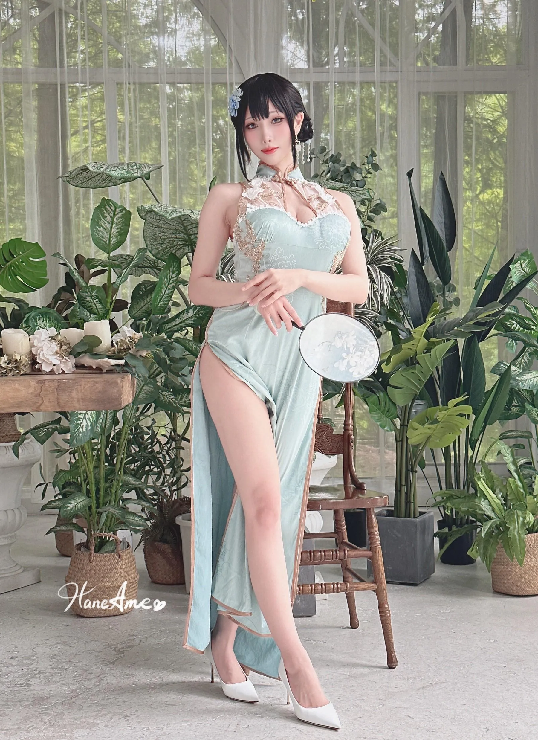 雨波_HaneAme – NO.192.2023年06月新品订阅4套视频-Original Jade Qipao [32P]插图2